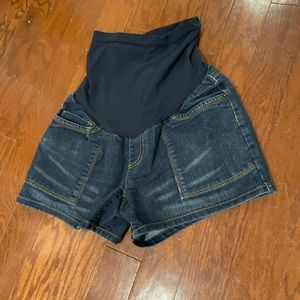 Maternity jean shorts